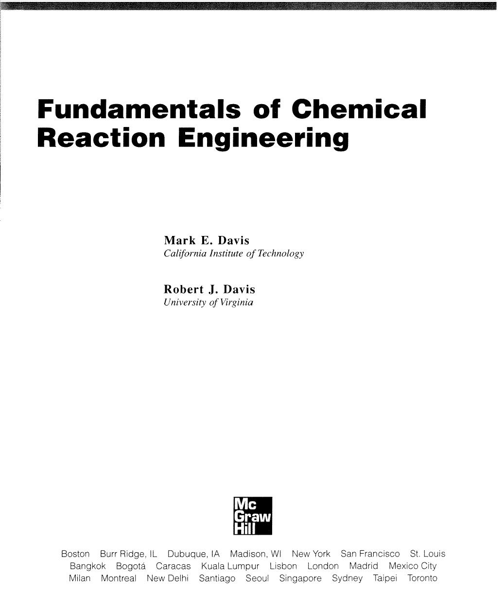 Fundamentals of Chemical Reaction Engineering